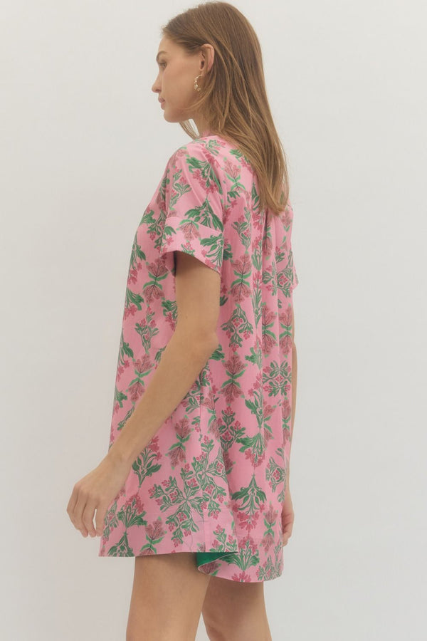 Floral Print Button Up Dress
