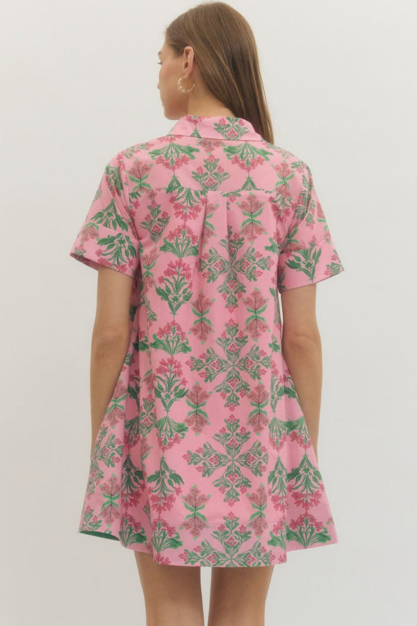 Floral Print Button Up Dress