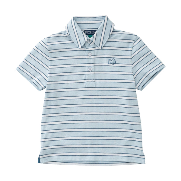 Too Cool for School Polo- Ice Water Copen Blue Stripe