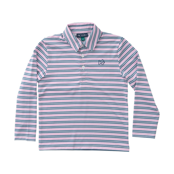 LS Pro Performance Polo- Copen Blue Orchid Stripe