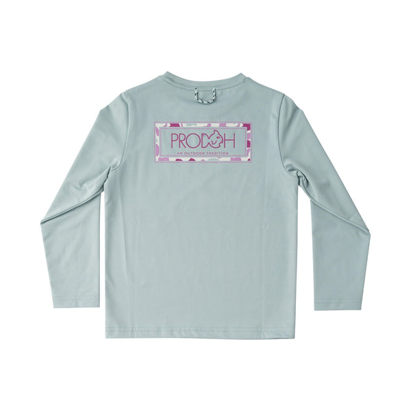 Pro Performance LS Orchid Break Point Camo Shirt- Blue Surf