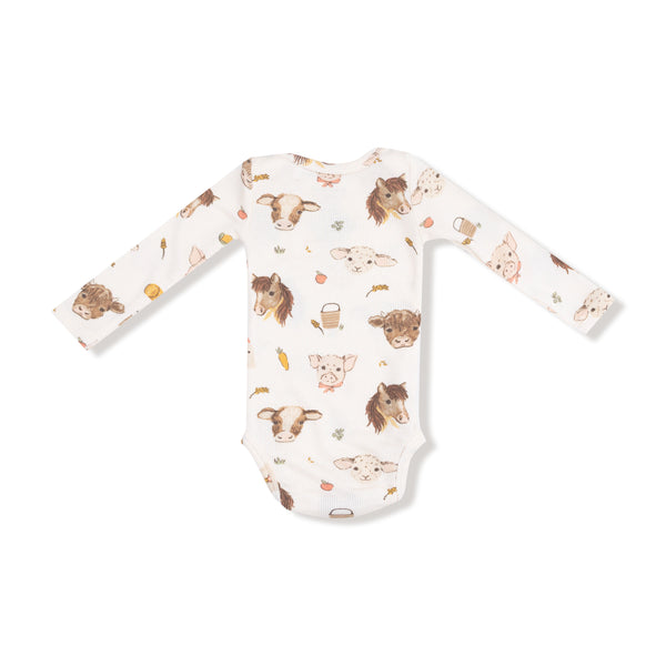 Vintage Baby Farm Animals Bodysuit