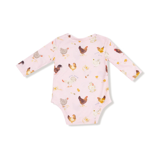 Collector Chickens Bodysuit- Light Pink