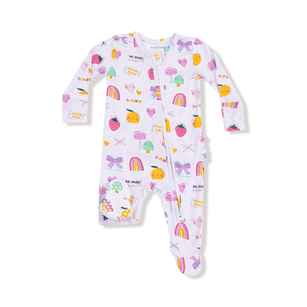 My Funny Valentine 2 Way Zipper Ruffle Footie