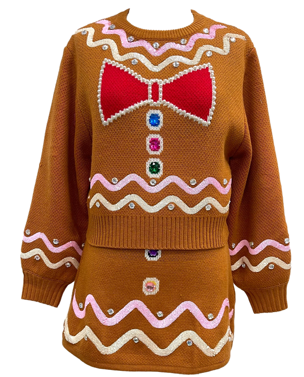 Brown Gingerbread Jewel Skirt- (Women's)