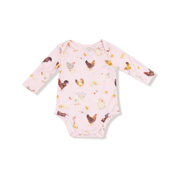 Collector Chickens Bodysuit- Light Pink