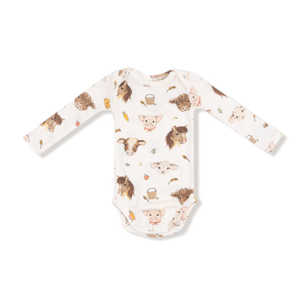 Vintage Baby Farm Animals Bodysuit