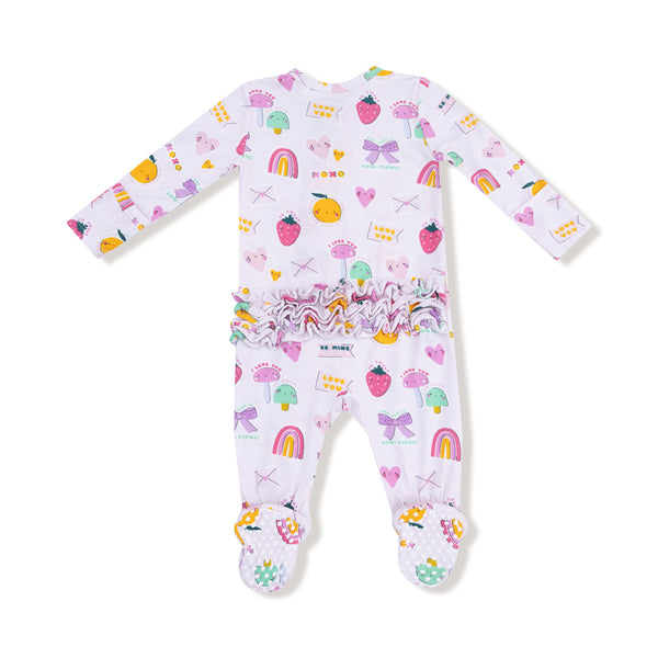 My Funny Valentine 2 Way Zipper Ruffle Footie