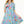 Load image into Gallery viewer, Tassel Tie Floral Striped Tiered Dress- Blue
