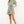 Load image into Gallery viewer, Tie Waist Puff Sleeve Print Dress- Green
