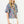 Load image into Gallery viewer, Puff Sleeve Velvet Trim Floral Top- Blue
